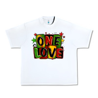 White one love juneteenth Urban Heavy Tee - LillyAllenDesigns