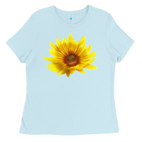 Baby Blue Maximillian Perennial Sunflower Ladies Tee - LillyAllenDesigns