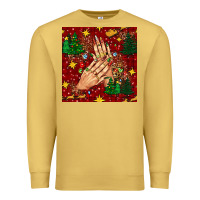 Antique Gold christmas nails and trees with leopard and plaid seamless pattern bbs Premium Sweatshirt - BundleAndBundleShop