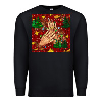 Black christmas nails and trees with leopard and plaid seamless pattern bbs Premium Sweatshirt - BundleAndBundleShop