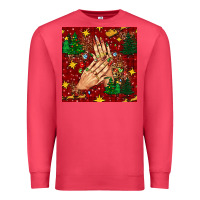 Cardinal christmas nails and trees with leopard and plaid seamless pattern bbs Premium Sweatshirt - BundleAndBundleShop
