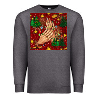 Charcoal Heather christmas nails and trees with leopard and plaid seamless pattern bbs Premium Sweatshirt - BundleAndBundleShop