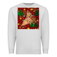 Dove Grey christmas nails and trees with leopard and plaid seamless pattern bbs Premium Sweatshirt - BundleAndBundleShop