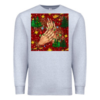 Heather Grey christmas nails and trees with leopard and plaid seamless pattern bbs Premium Sweatshirt - BundleAndBundleShop