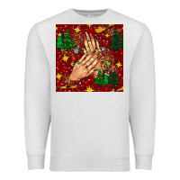 Oatmeal Heather christmas nails and trees with leopard and plaid seamless pattern bbs Premium Sweatshirt - BundleAndBundleShop