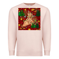 Pale Pink christmas nails and trees with leopard and plaid seamless pattern bbs Premium Sweatshirt - BundleAndBundleShop