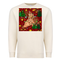 Sandshell christmas nails and trees with leopard and plaid seamless pattern bbs Premium Sweatshirt - BundleAndBundleShop