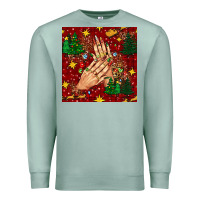 Seafoam christmas nails and trees with leopard and plaid seamless pattern bbs Premium Sweatshirt - BundleAndBundleShop