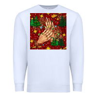 White christmas nails and trees with leopard and plaid seamless pattern bbs Premium Sweatshirt - BundleAndBundleShop