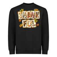 Black Thankful with Plate Heavyweight Sweatshirt - texasbilliewilder