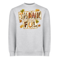 Heather Grey Thankful with Plate Heavyweight Sweatshirt - texasbilliewilder
