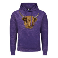Cloud Purple highland cow Vintage Hoodie - RanaPortraitStore