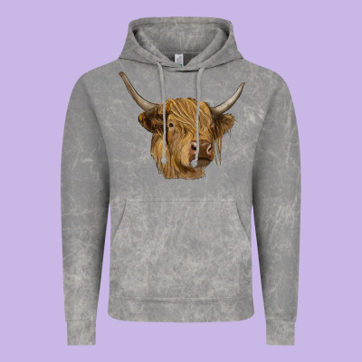 Highland Cow Vintage Hoodie Designed By Ranaportraitstore