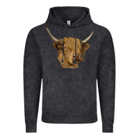 Vintage Black highland cow Vintage Hoodie - RanaPortraitStore