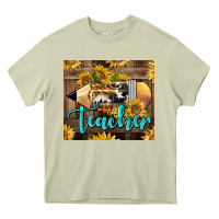 Mossy Western Teacher Pencil With Sunflowers Heavy Core Tee - LillyAllenDesigns