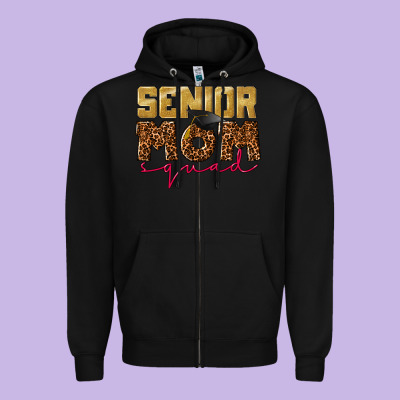 Senior Mom Squad Zipper Hoodie Designed By Cowgirlartshop