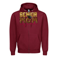 Burgundy Senior mom squad Zipper Hoodie - CowGirlArtShop