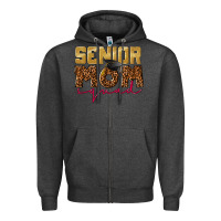 Charcoal Heather Senior mom squad Zipper Hoodie - CowGirlArtShop