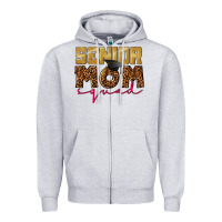 Heather Grey Senior mom squad Zipper Hoodie - CowGirlArtShop