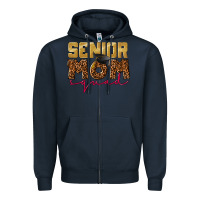 Navy Senior mom squad Zipper Hoodie - CowGirlArtShop