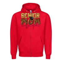 Red Senior mom squad Zipper Hoodie - CowGirlArtShop