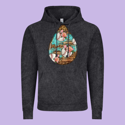 American Football And Western Roses Teardrop Vintage Hoodie Designed By Bundleandbundleshop