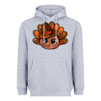 Heather Grey turkey and leopard pattern and thanksgiving hat bbs Heavyweight Hoodie - BundleAndBundleShop