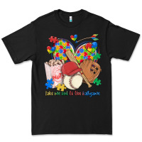 Black take me out to the ballgame  autism baseball Premium Tee - MaliasSmallBusiness