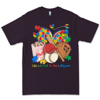 Plum take me out to the ballgame  autism baseball Premium Tee - MaliasSmallBusiness