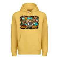Antique Gold sunflower cow olivia Premium Hoodie - OliviaCreatesArt