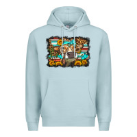 Blue Mist sunflower cow olivia Premium Hoodie - OliviaCreatesArt