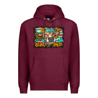 Burgundy sunflower cow olivia Premium Hoodie - OliviaCreatesArt