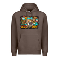 Coffee sunflower cow olivia Premium Hoodie - OliviaCreatesArt