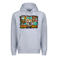 Heather Grey sunflower cow olivia Premium Hoodie - OliviaCreatesArt