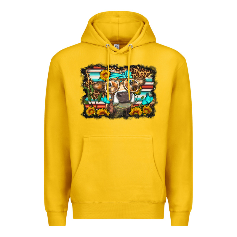 Sunflower Cow Olivia Premium Hoodie by OliviaCreatesArt | Teevron
