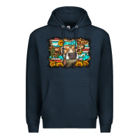 Navy sunflower cow olivia Premium Hoodie - OliviaCreatesArt