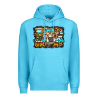 Ocean Blue sunflower cow olivia Premium Hoodie - OliviaCreatesArt