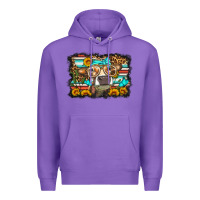 Purple sunflower cow olivia Premium Hoodie - OliviaCreatesArt