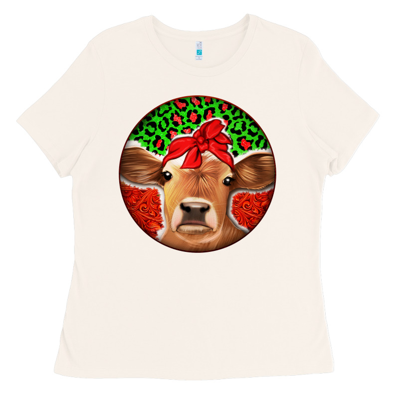 Christmas Cow Ladies Tee by Jasminsmagicworld | Teevron