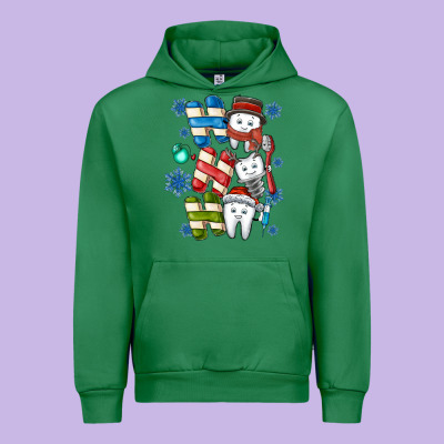 Ho Ho Ho Teeth Urban Hoodie Designed By Cowhidedigitalart