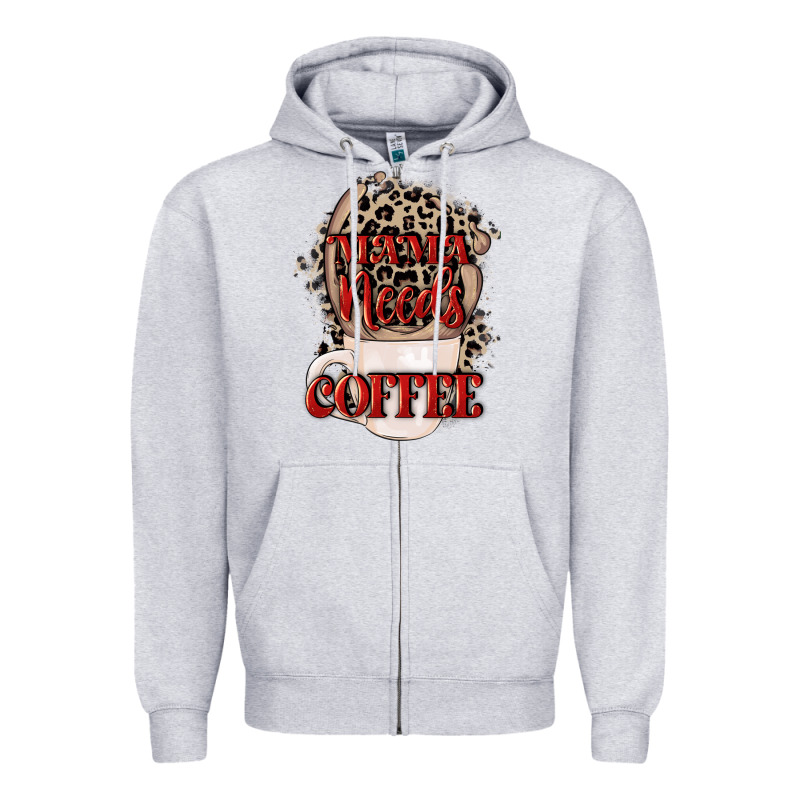 Mama Needs Coffee Mother's Day Zipper Hoodie by CowGirlArtShop | Teevron