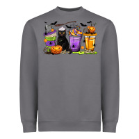 Storm Halloween Cat Coffee Cups Heavyweight Sweatshirt - texasbilliewilder