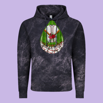 Baseball And Western Roses Teardrop  2 Vintage Hoodie Designed By Bundleandbundleshop