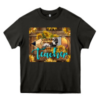 Asphalt Western Teacher Pencil With Sunflowers Heavy Core Tee - LillyAllenDesigns