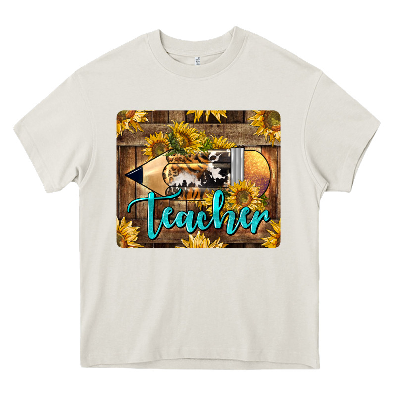 Western Teacher Pencil With Sunflowers Heavy Core Tee by LillyAllenDesigns | Teevron