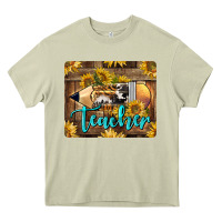 Mossy Western Teacher Pencil With Sunflowers Heavy Core Tee - LillyAllenDesigns