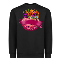 Black Personalized Girl Halloween Candy Heavyweight Sweatshirt - texasbilliewilder