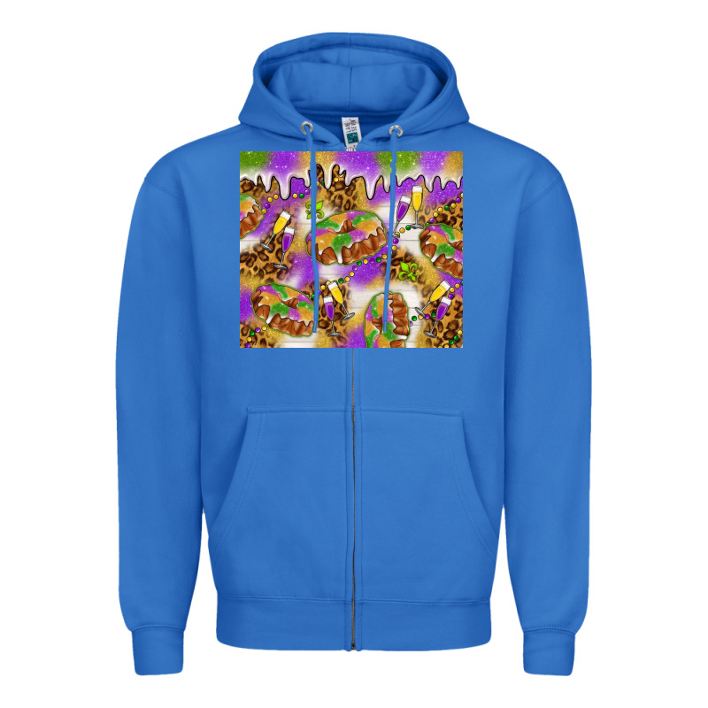 Mardi Gras With King Cake Tumbler Zipper Hoodie by HowdyJamesFarm | Teevron