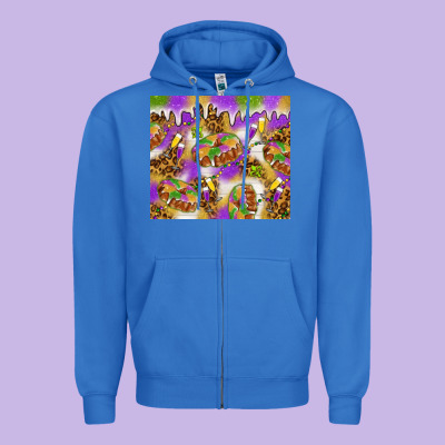 Mardi Gras With King Cake Tumbler Zipper Hoodie Designed By Howdyjamesfarm