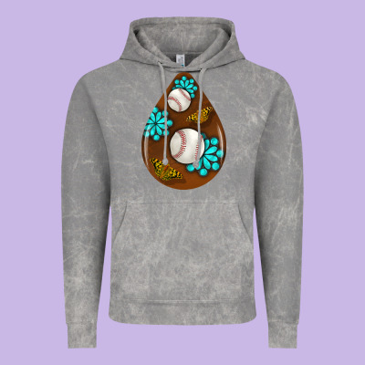 Baseball And Western Roses Teardrop  1 Vintage Hoodie Designed By Bundleandbundleshop